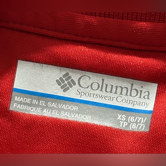 Columbia little boys performance PFG polo style shirt red size 6/7 - Picture 2 of 4
